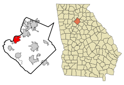 Gwinnett County Georgia Incorporated and Unincorporated areas Duluth Highlighted